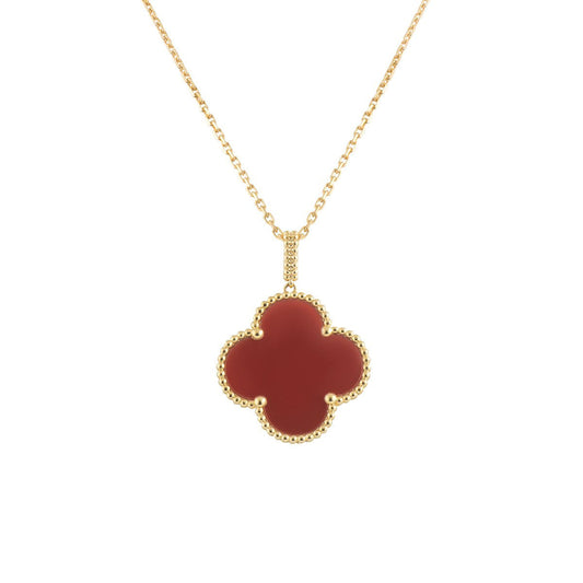 ¡®lume Jewelry¡¯CLOVER 25MM NECKLACE GOLD CARNELIAN