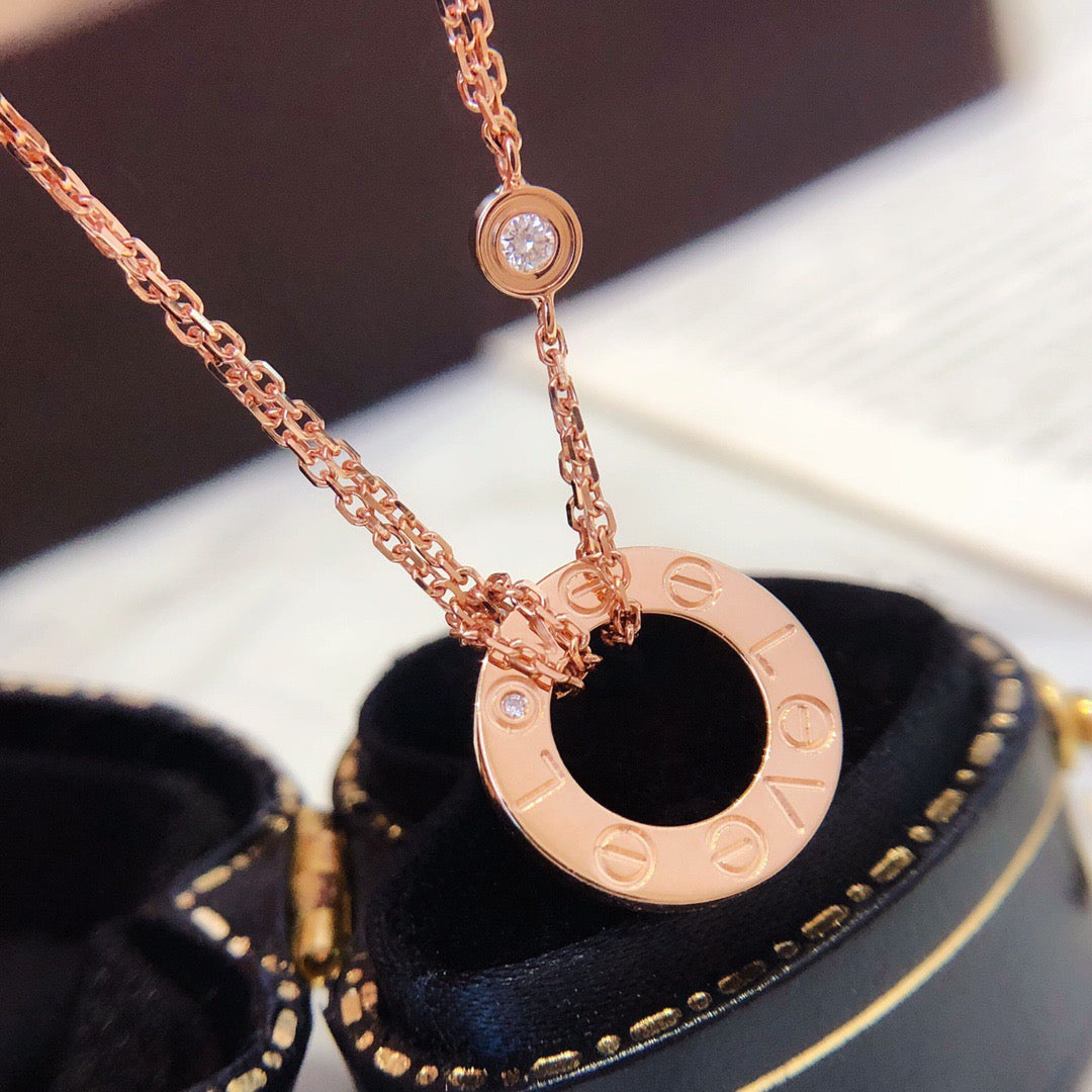 ¡®lume Jewelry¡¯LOVE NECKLACE 16MM 2 DIAMONDS