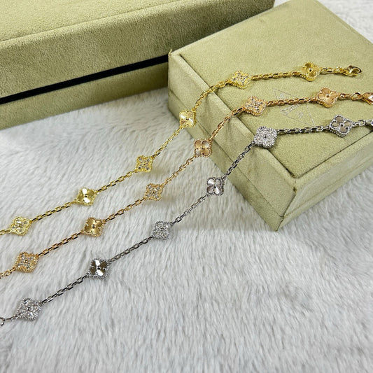 [¡®lume Jewelry¡¯]CLOVER 6 MOTIF DIAMOND LASER BRACELET