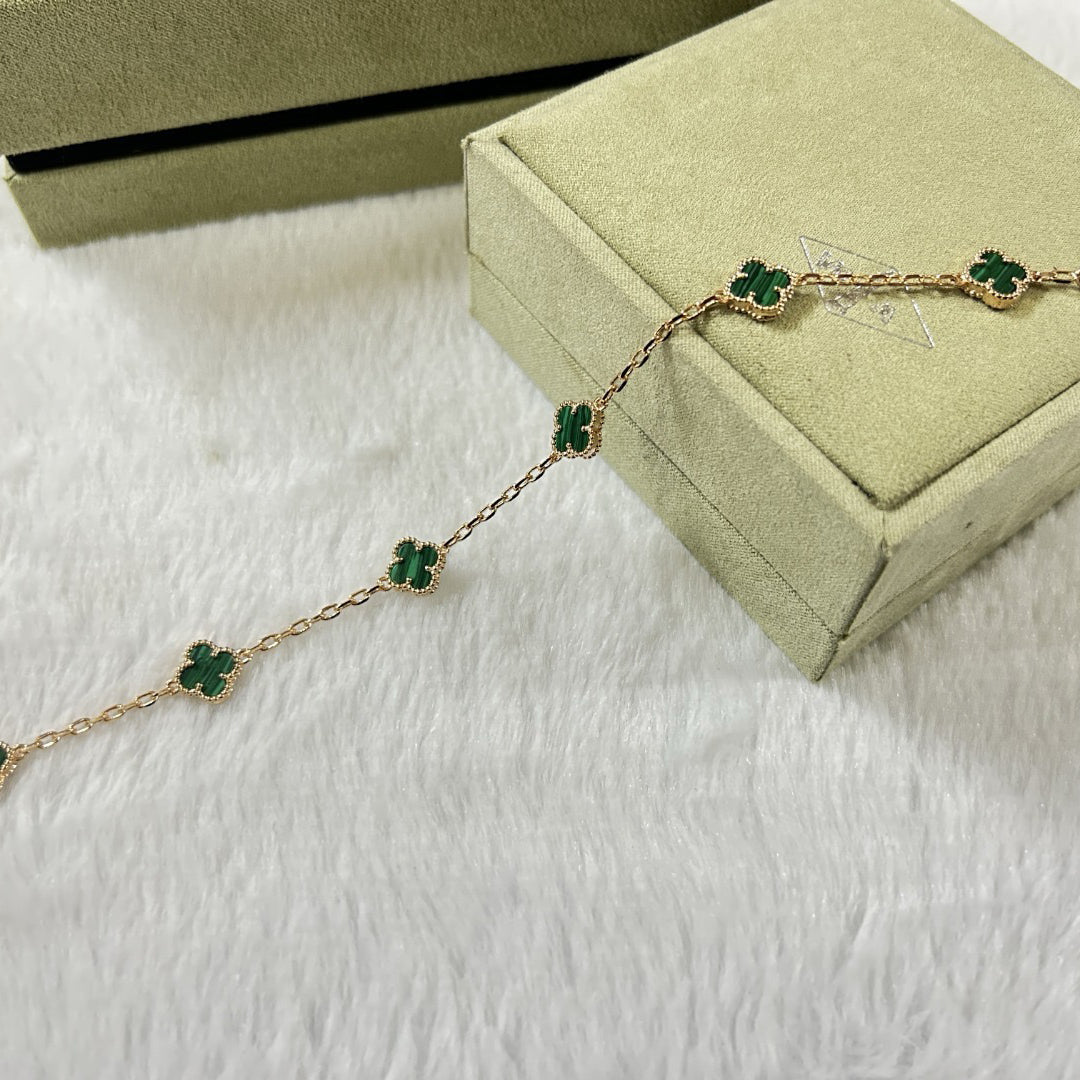 [¡®lume Jewelry¡¯]CLOVER 6 MOTIF MALACHITE BRACELET