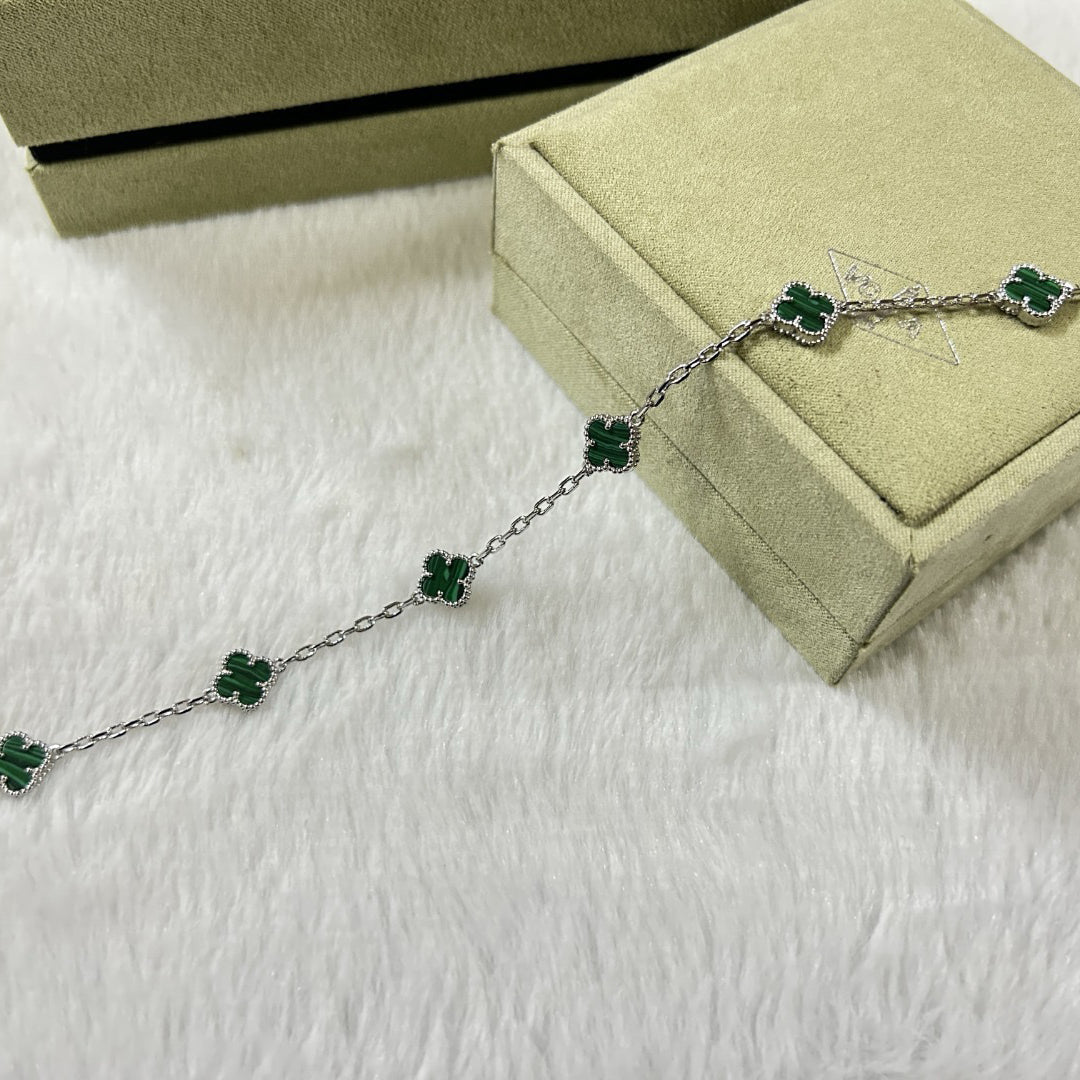 [¡®lume Jewelry¡¯]CLOVER 6 MOTIF MALACHITE BRACELET