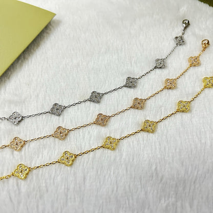 [lume Jewelry]New CLOVER 6 MOTIF DIAMOND BRACELET
