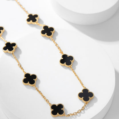 ¡®lume Jewelry¡¯CLOVER 10 MOTIFS ONYX NECKLACE