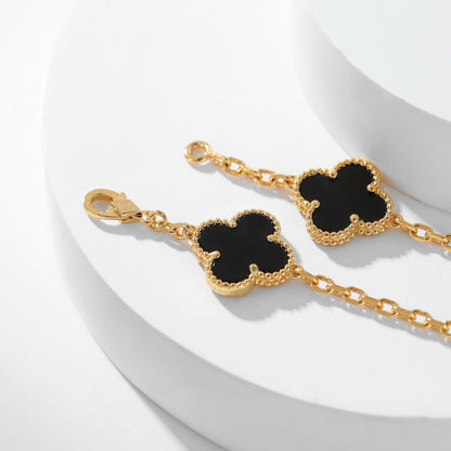 ¡®lume Jewelry¡¯CLOVER 10 MOTIFS ONYX NECKLACE