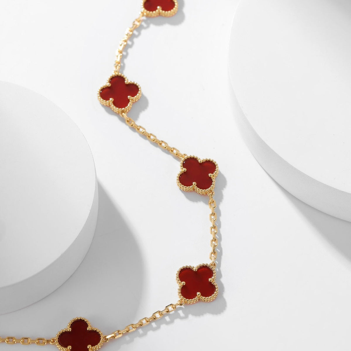 ¡®lume Jewelry¡¯CLOVER 10 MOTIFS CARNELIAN NECKLACE