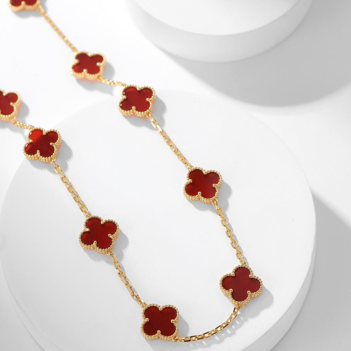 ¡®lume Jewelry¡¯CLOVER 10 MOTIFS CARNELIAN NECKLACE