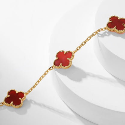 ¡®lume Jewelry¡¯CLOVER 10 MOTIFS CARNELIAN NECKLACE