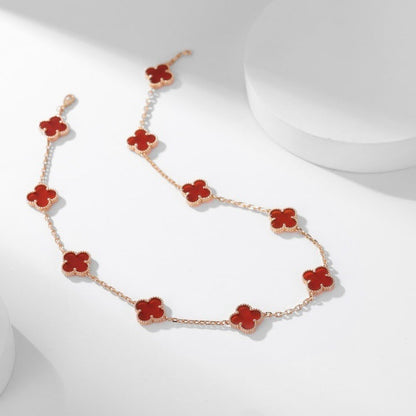 ¡®lume Jewelry¡¯CLOVER 10 MOTIFS CARNELIAN NECKLACE