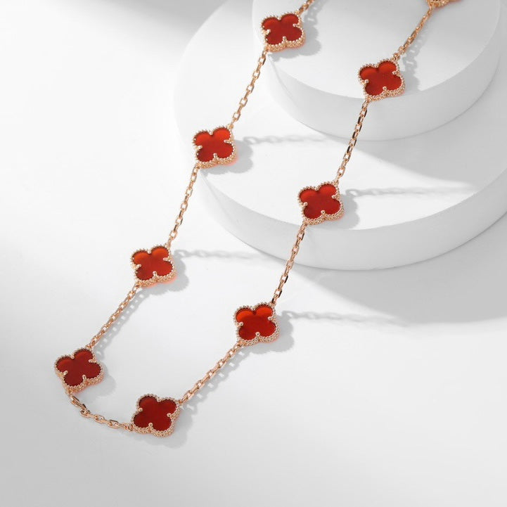 ¡®lume Jewelry¡¯CLOVER 10 MOTIFS CARNELIAN NECKLACE