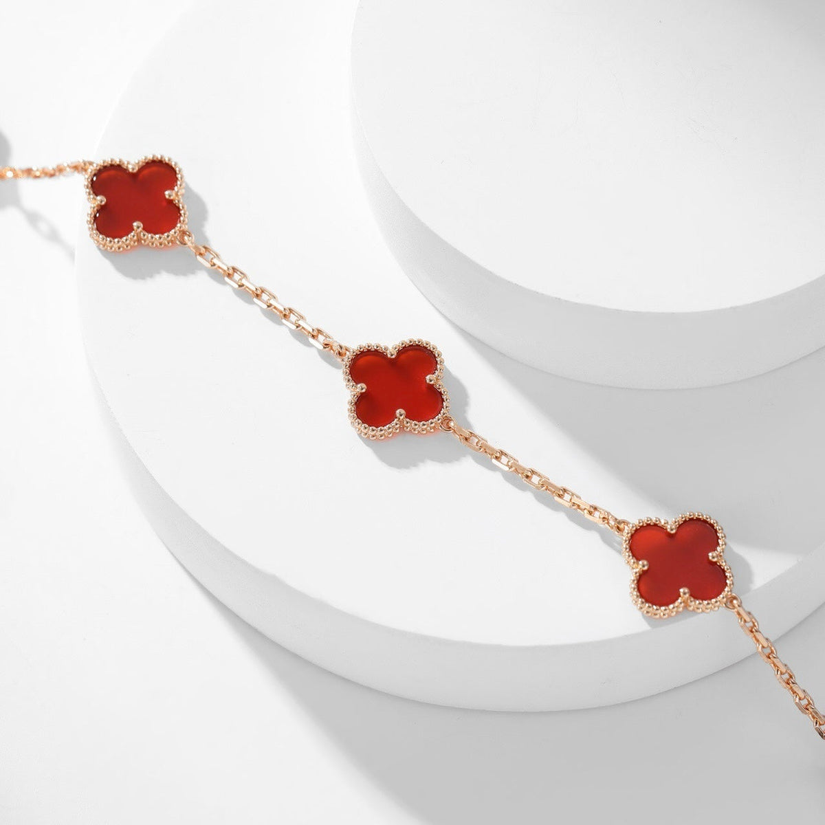 ¡®lume Jewelry¡¯CLOVER 10 MOTIFS CARNELIAN NECKLACE