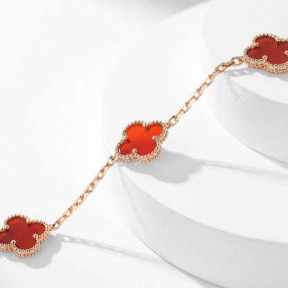 ¡®lume Jewelry¡¯CLOVER 10 MOTIFS CARNELIAN NECKLACE