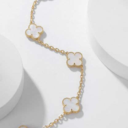 ¡®lume Jewelry¡¯CLOVER 10 MOTIFS WHITE MOTHER OF PEARL NECKLACE