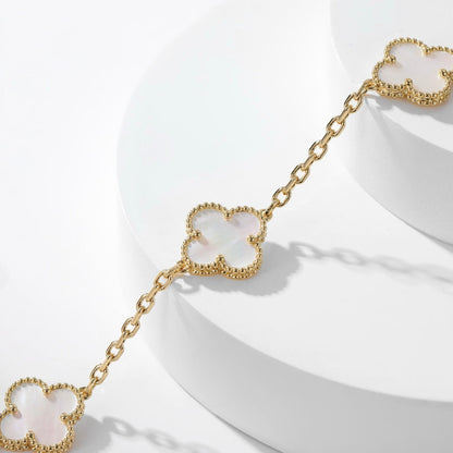 ¡®lume Jewelry¡¯CLOVER 10 MOTIFS WHITE MOTHER OF PEARL NECKLACE