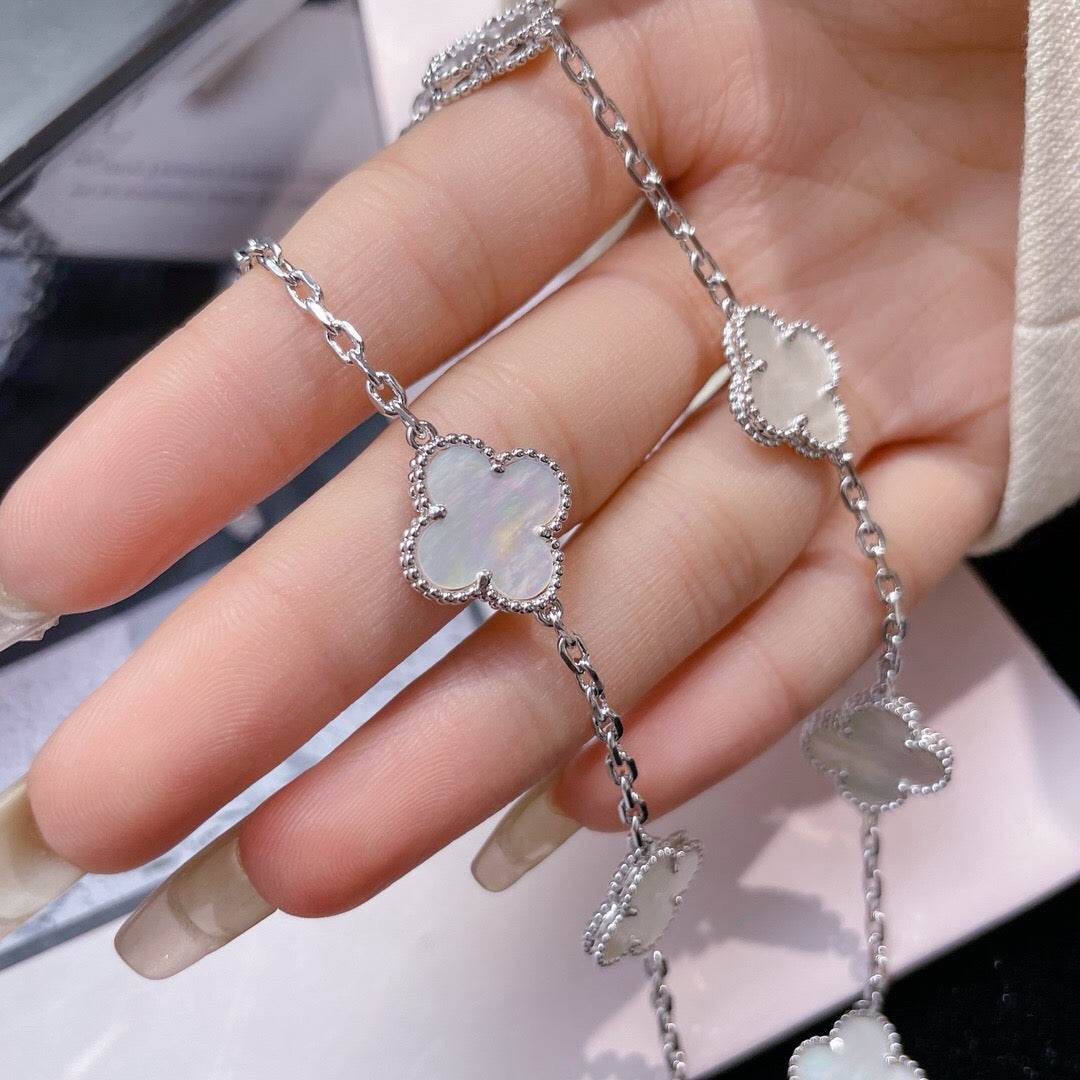 ¡®lume Jewelry¡¯CLOVER 10 MOTIFS WHITE MOTHER OF PEARL NECKLACE