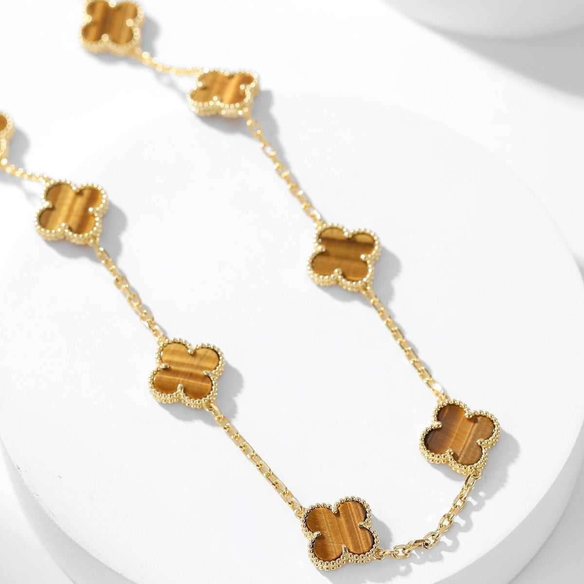 ¡®lume Jewelry¡¯CLOVER 10 MOTIFS TIGER EYE NECKLACE