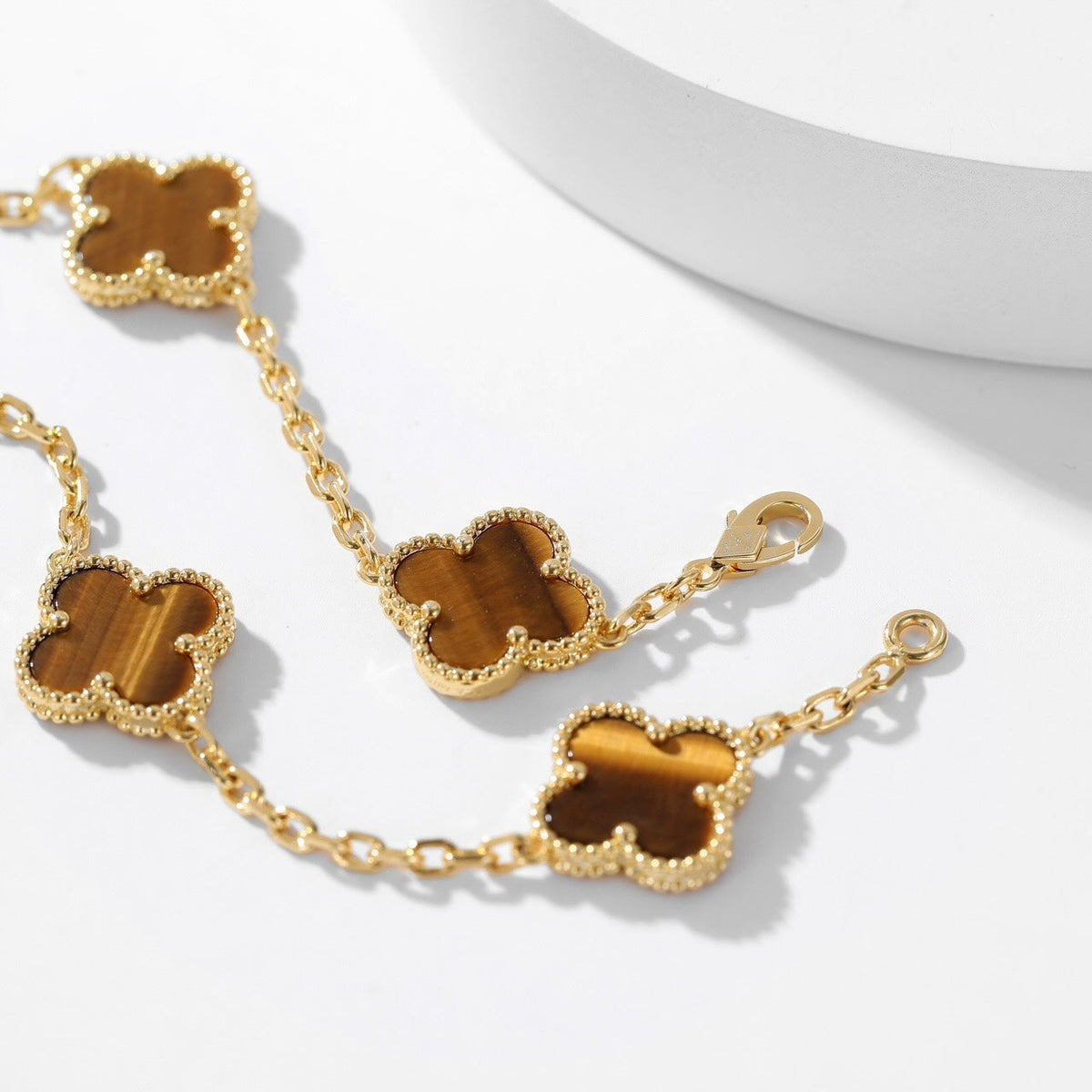 ¡®lume Jewelry¡¯CLOVER 10 MOTIFS TIGER EYE NECKLACE