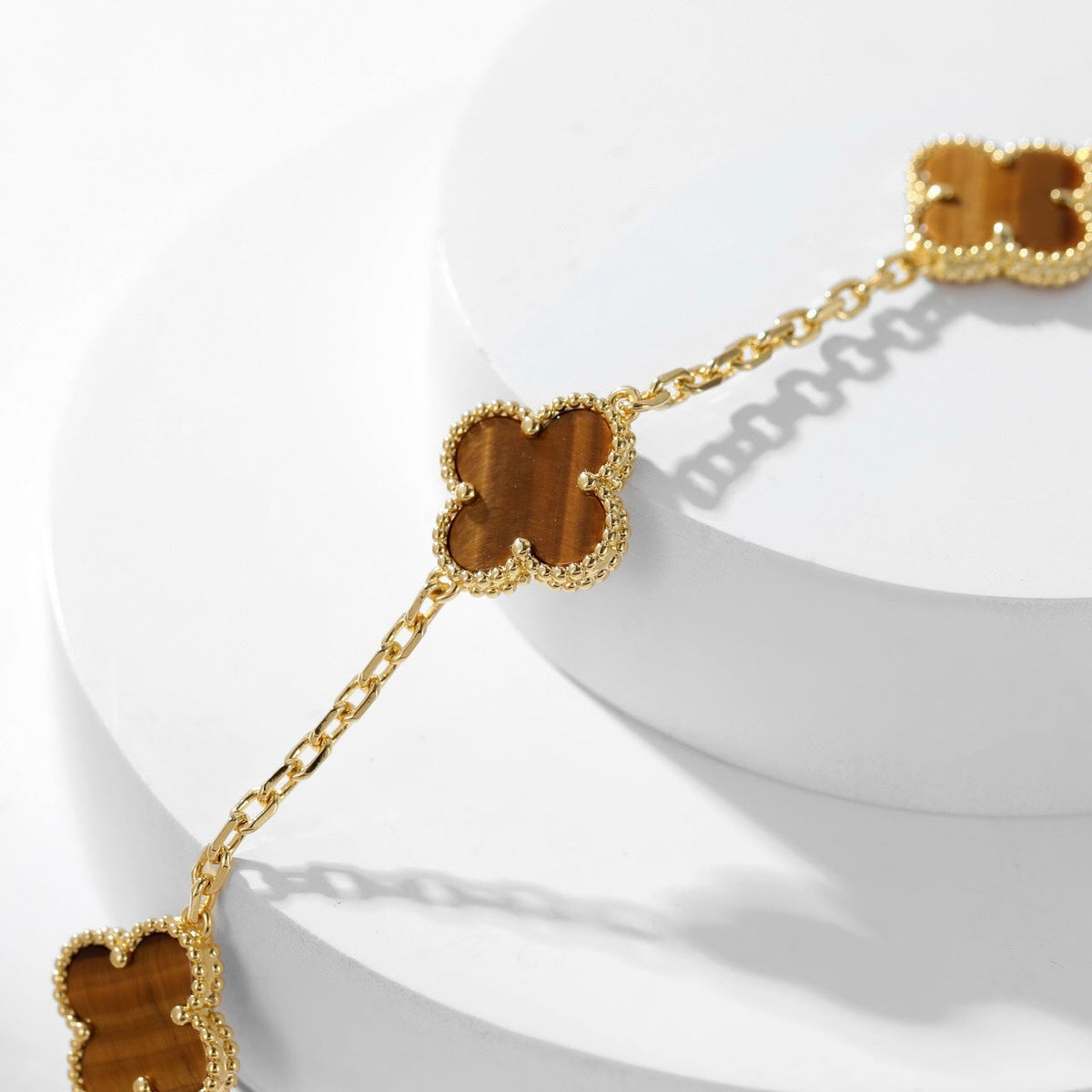 ¡®lume Jewelry¡¯CLOVER 10 MOTIFS TIGER EYE NECKLACE