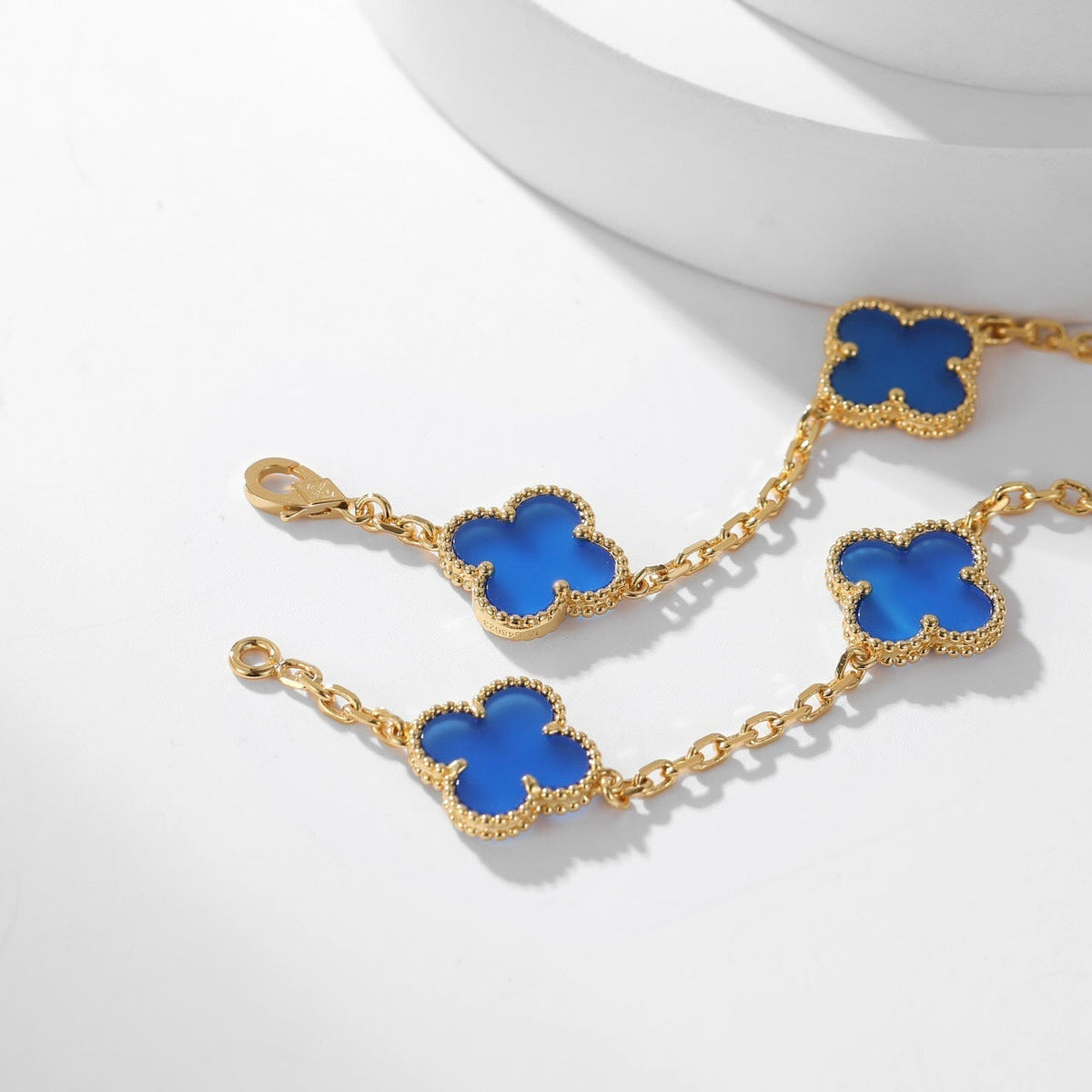 ¡®lume Jewelry¡¯CLOVER 10 MOTIFS BLUE AGATE NECKLACE