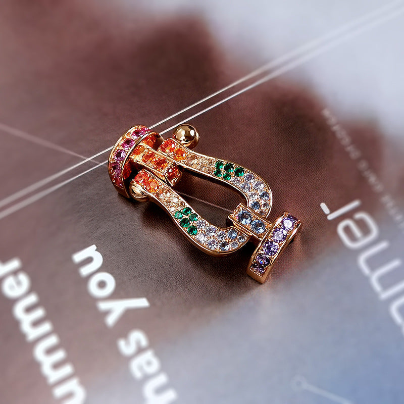 ¡®lume Jewelry¡¯FORC LARGE HORSESHOE  COLORED DIAMOND BRACELET SILVER