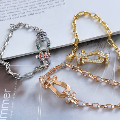 ¡®lume Jewelry¡¯FORCE LARGE HORSESHOE CLASP  METAL BRACELET