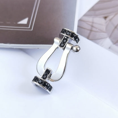 ¡®lume Jewelry¡¯FORCE LARGE HORSESHOE BLACK DIAMOND BRACELET SILVER