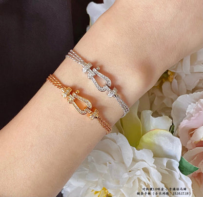 ¡®lume Jewelry¡¯FORCE SMALL HORSESHOE  DIAMOND CHAIN ROPE BRACELET