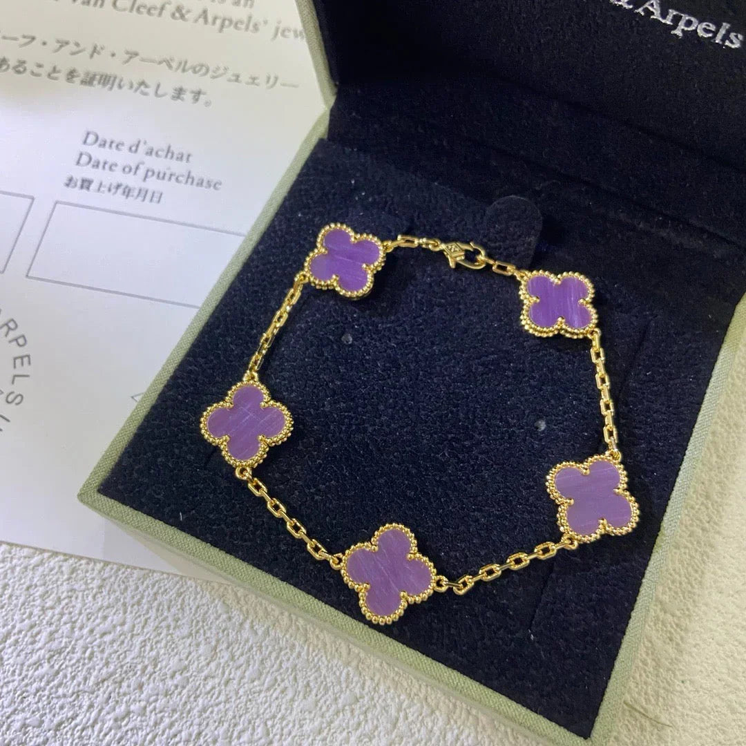 [lume Jewelry]New  CLOVER 5 MOTIF VIOLET BRACELET COLLECTION