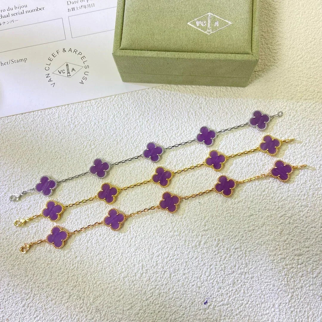 [lume Jewelry]New  CLOVER 5 MOTIF VIOLET BRACELET COLLECTION