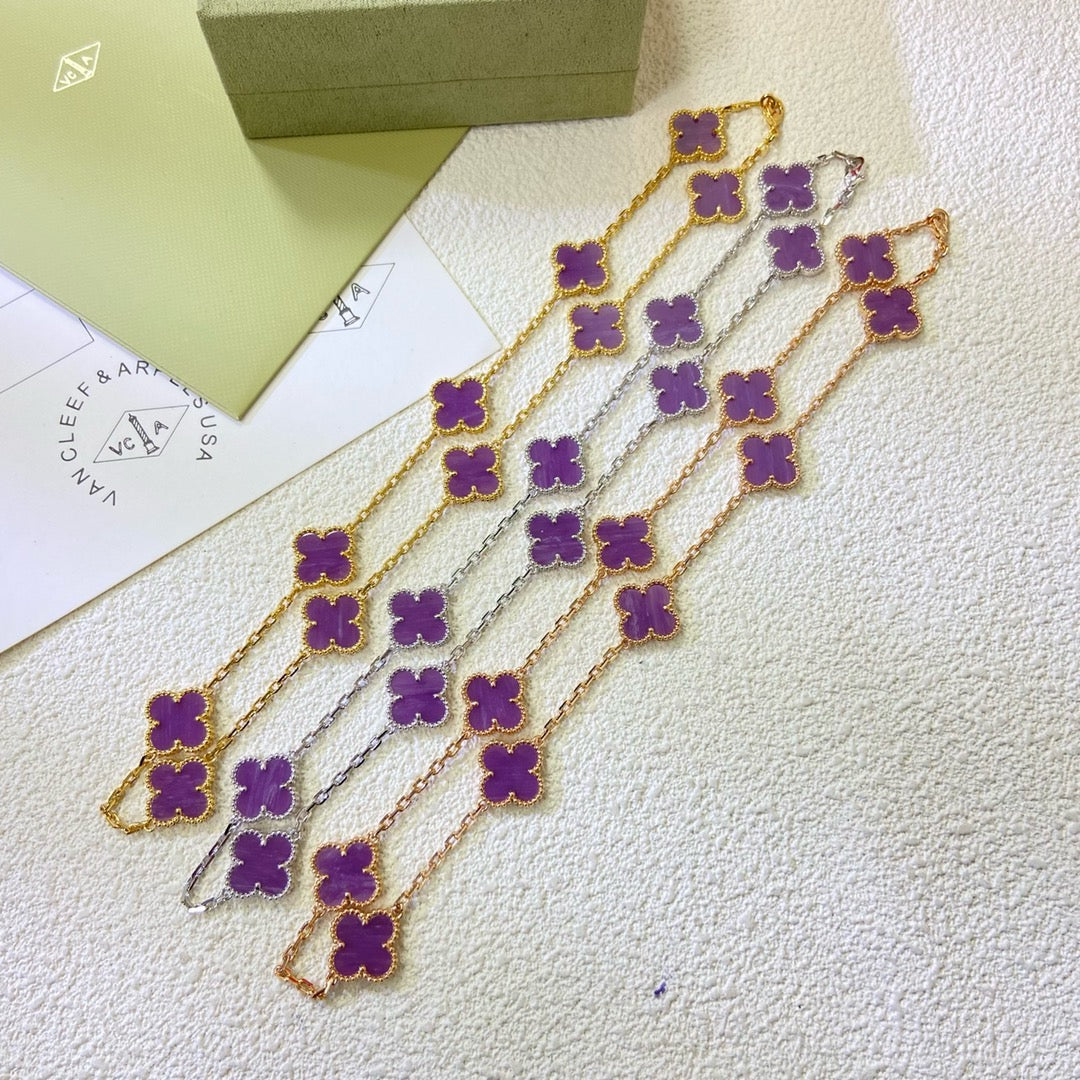 ¡®lume Jewelry¡¯CLOVER 10 MOTIFS  PURPLE VIOLET  NECKLACE