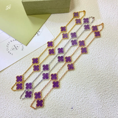 ¡®lume Jewelry¡¯CLOVER 10 MOTIFS  PURPLE VIOLET  NECKLACE