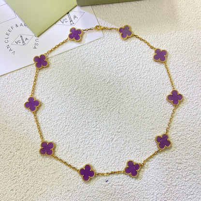 ¡®lume Jewelry¡¯CLOVER 10 MOTIFS  PURPLE VIOLET  NECKLACE