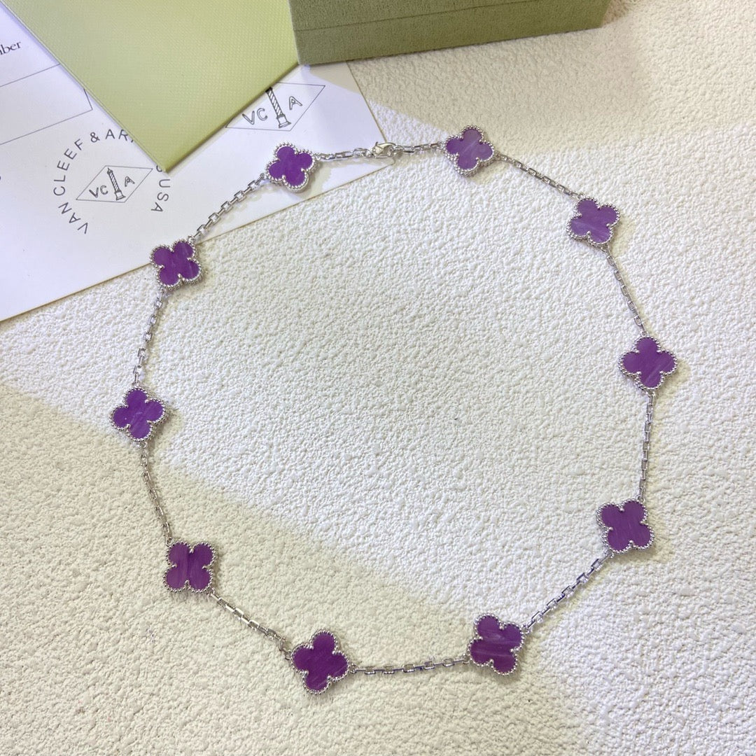 ¡®lume Jewelry¡¯CLOVER 10 MOTIFS  PURPLE VIOLET  NECKLACE