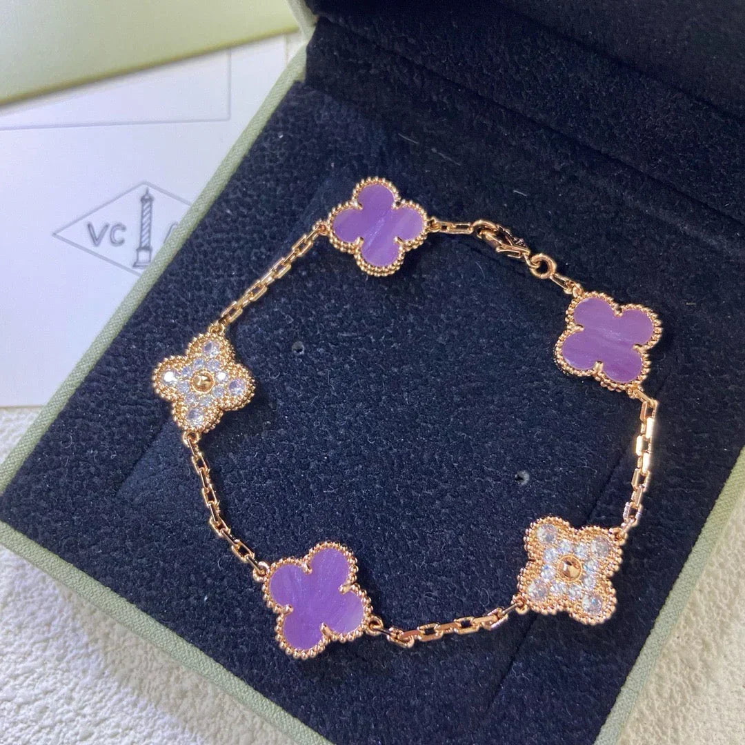 [lume Jewelry]New  CLOVER 5 MOTIF VIOLET BRACELET COLLECTION