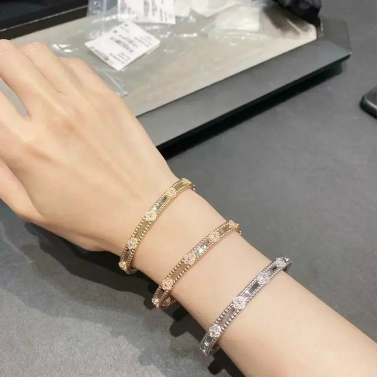 ¡®lume Jewelry¡¯CLOVER BRACELET 4MM DIAMONDS