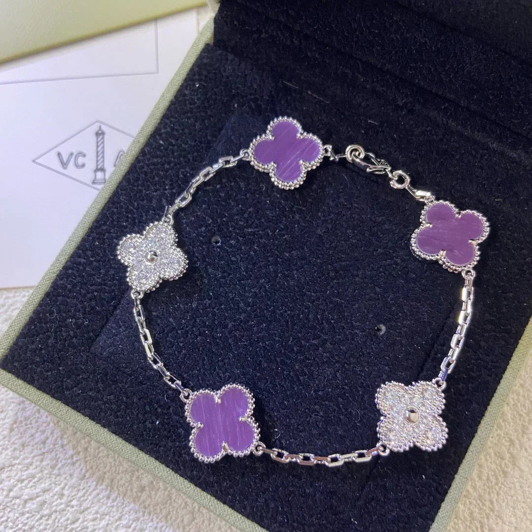[lume Jewelry]New  CLOVER 5 MOTIF VIOLET BRACELET COLLECTION