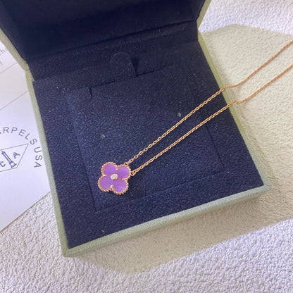 ¡®lume Jewelry¡¯CLOVER 15MM DIAMOND  PURPLE VIOLET NECKLACE