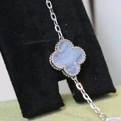 [lume Jewelry]New  CLOVER 5 MOTIF PURPLE CHALCEDONY BRACELET COLLECTION