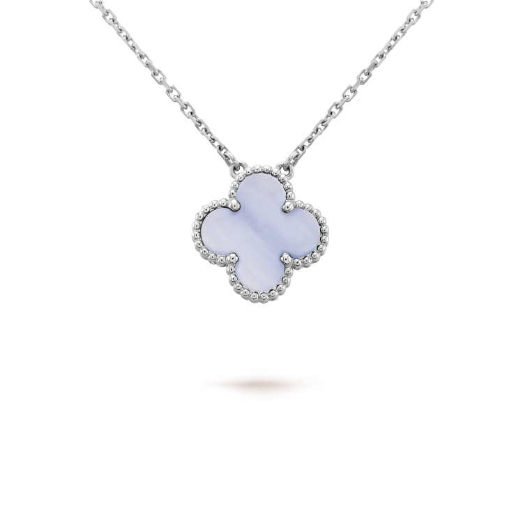 ¡®lume Jewelry¡¯CLOVER 15MM BLUE CHALCEDONY NECKLACE SILVER