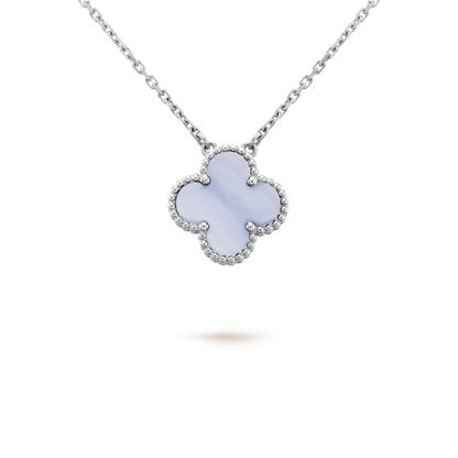 ¡®lume Jewelry¡¯CLOVER 15MM BLUE CHALCEDONY NECKLACE SILVER