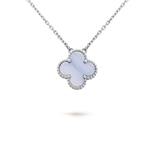 ¡®lume Jewelry¡¯CLOVER 15MM BLUE CHALCEDONY NECKLACE SILVER