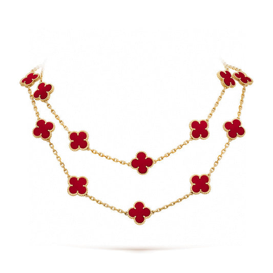 ¡®lume Jewelry¡¯CLOVER 20 MOTIFS CARNELIAN NECKLACE