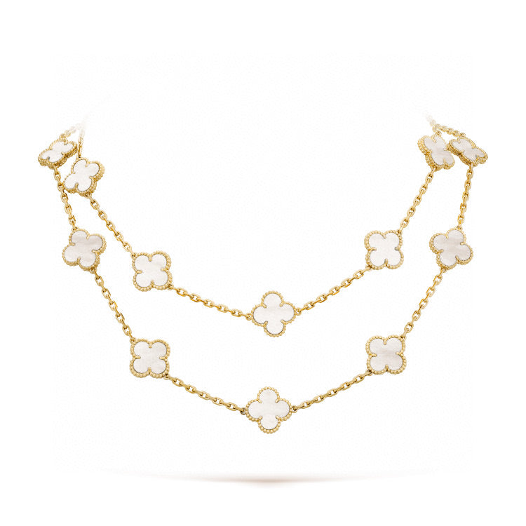 ¡®lume Jewelry¡¯CLOVER 20 MOTIFS WHITE MOP NECKLACE