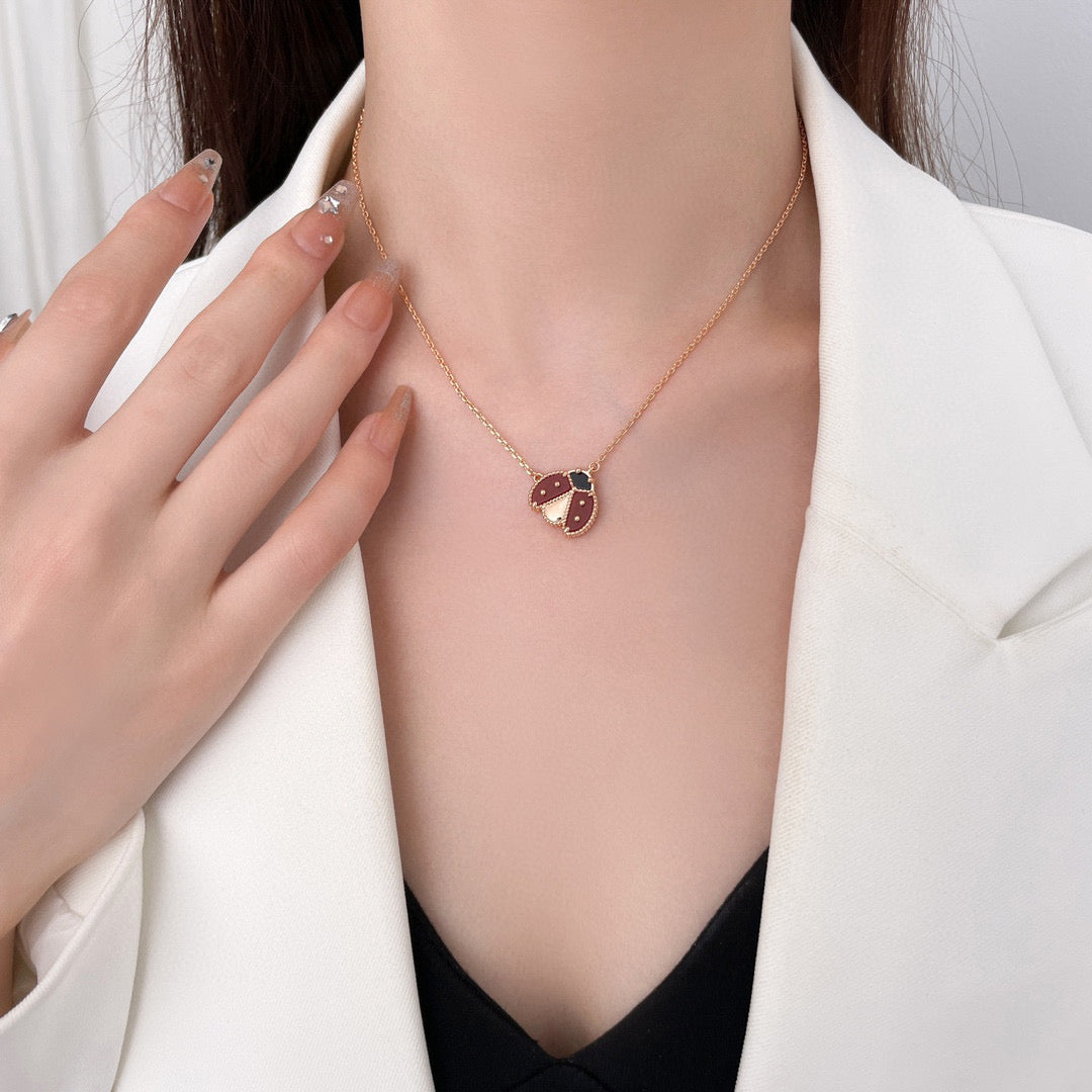 ¡®lume Jewelry¡¯LUCKY  CARNELIANS LADYBUG NECKLACE