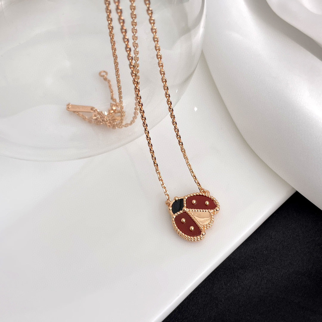 ¡®lume Jewelry¡¯LUCKY  CARNELIANS LADYBUG NECKLACE