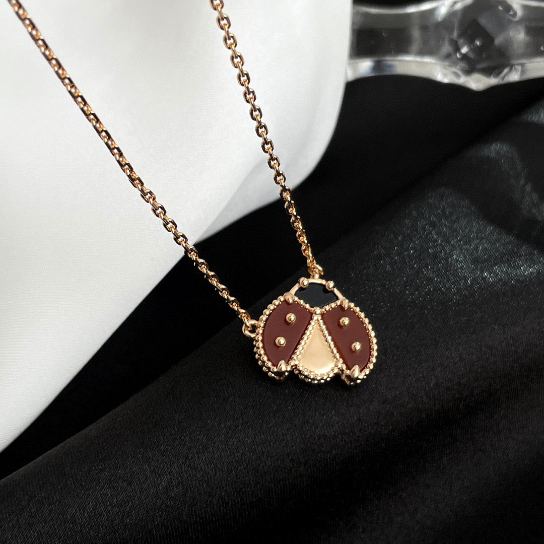 ¡®lume Jewelry¡¯LUCKY  CARNELIANS LADYBUG NECKLACE