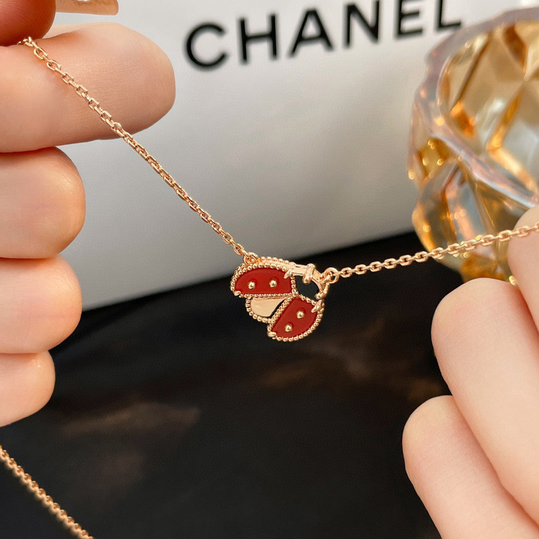 ¡®lume Jewelry¡¯LUCKY  CARNELIANS LADYBUG NECKLACE