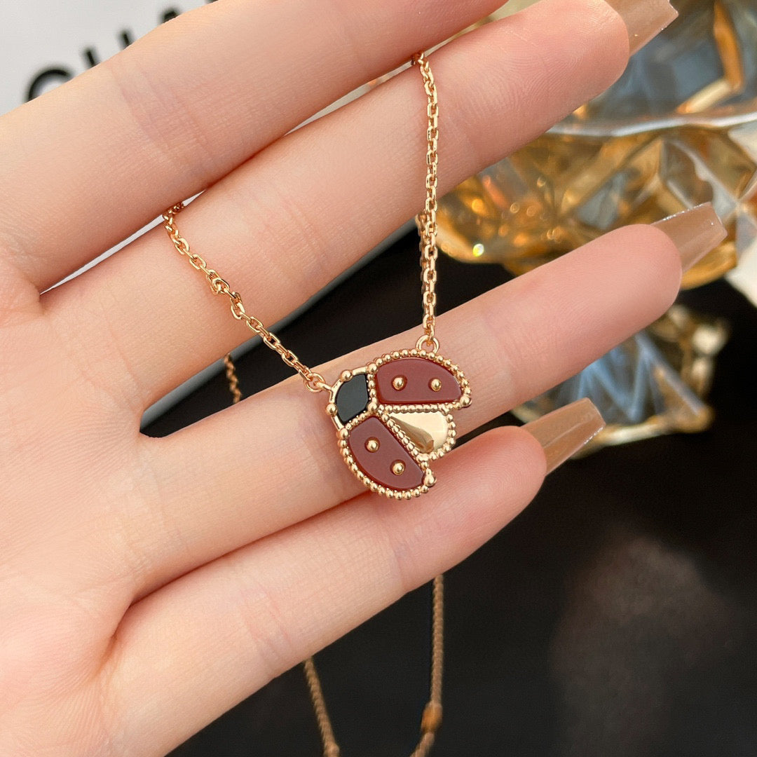 ¡®lume Jewelry¡¯LUCKY  CARNELIANS LADYBUG NECKLACE