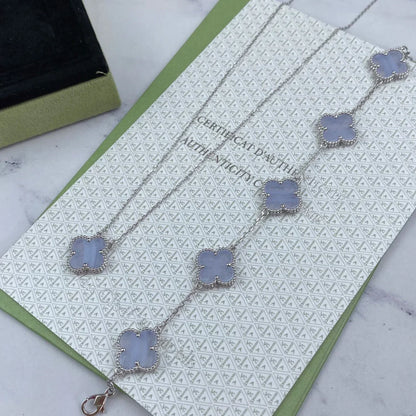 [lume Jewelry]New  CLOVER 5 MOTIF PURPLE CHALCEDONY BRACELET COLLECTION