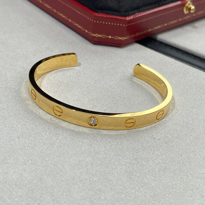 ¡®lume Jewelry¡¯LOVE BRACELET 6.1MM 1 DIAMOND OPEN CUFF