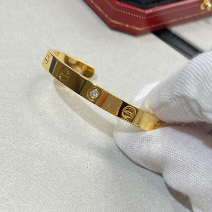 ¡®lume Jewelry¡¯LOVE BRACELET 6.1MM 1 DIAMOND OPEN CUFF